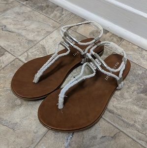 White strappy sandals